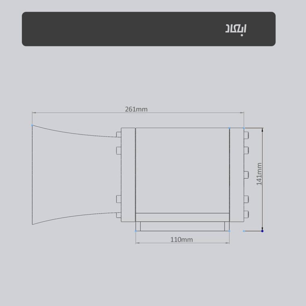 ابعاد هورن شیپوری و آژیر الکترونیکی ایران سیرن مدل iransiren ho-1s