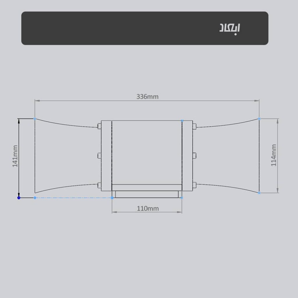 ابعاد هورن شیپوری و آژیر الکترونیکی ایران سیرن مدل iransiren ho-1s